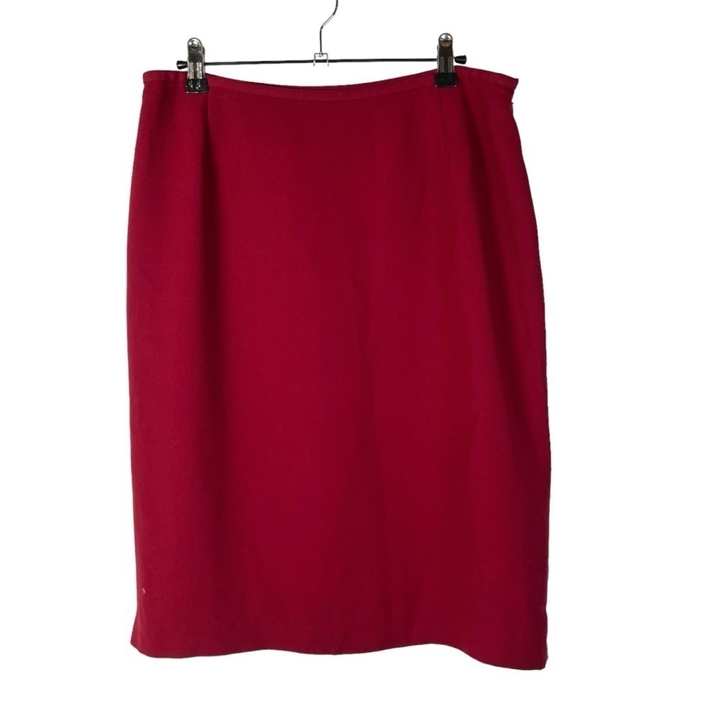 Vintage Casual Corner Red Knee Length Suit Pencil Skirt 12